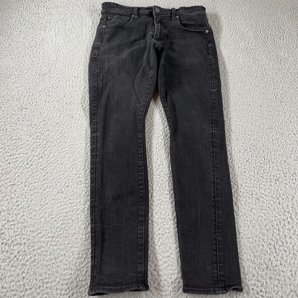 G Star Jeans Mens 30x30 Black 3301 Raw Slim Stretch Taper Casual Pockets Comfort